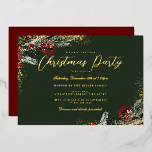 Gold Green Red Sparkle Foliage Christmas Party