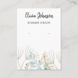 Gold Greenery Dandelion Jewellery Earring Display  Business Card