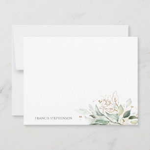 Gold Greenery Elegant Full Names or Couple's Names Card