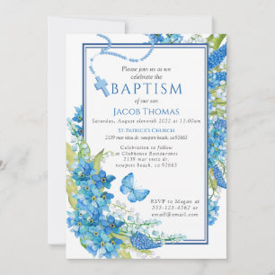 Gold Greenery Eucalyptus Boy Baptism Invitation
