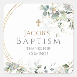 Gold Greenery Eucalyptus  Square Sticker