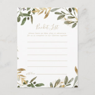 Gold Greenery Fall Bucket List Cards