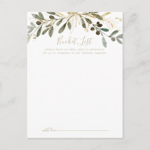 Gold Greenery Fall Wedding Bucket List Cards
