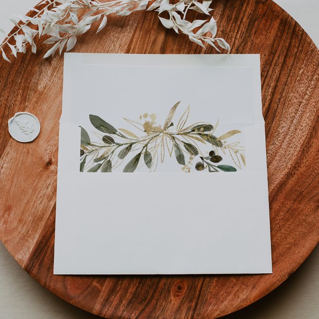Gold Greenery Fall Wedding Invitation  Envelope (Creator Uploaded)