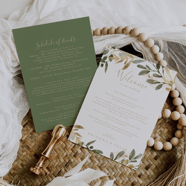 Gold Greenery Fall Wedding Welcome Letter (Creator Uploaded)
