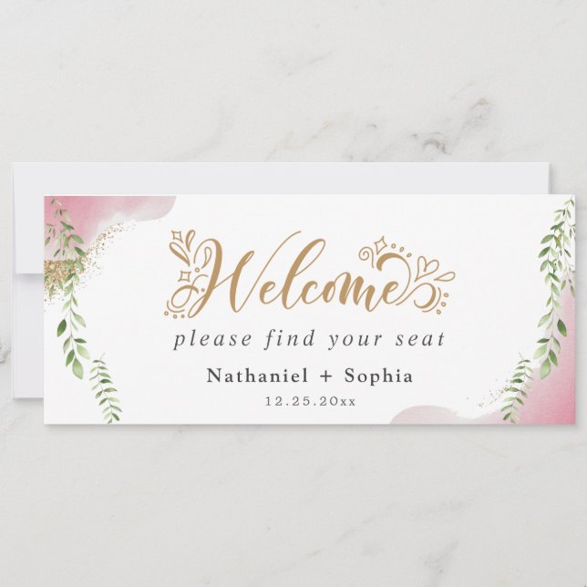 Gold Greenery Hanging Seating Chart Header (Front)