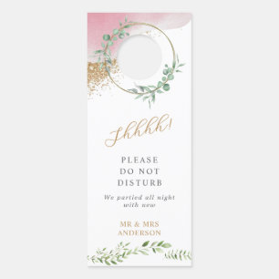Gold Greenery Wedding Welcome Do Not Disturb Door Hanger
