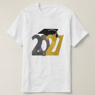 Gold Grey Class of 2027 Graduation T-Shirt