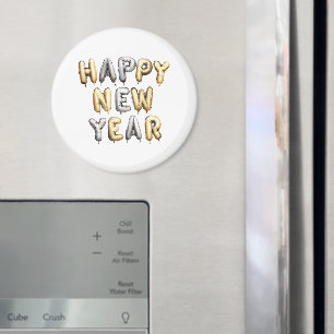 Gold Grey Happy New Year Magnet