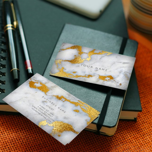 Gold Grey Marble Glam Vip Business Card (Creator Uploaded)