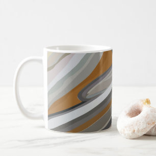 Gold Grey Marble Stone Stripes Pattern Coffee Mug