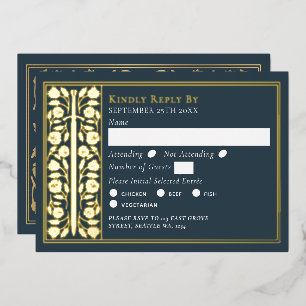 Gold Grey Mediaeval Sword Wedding RSVP