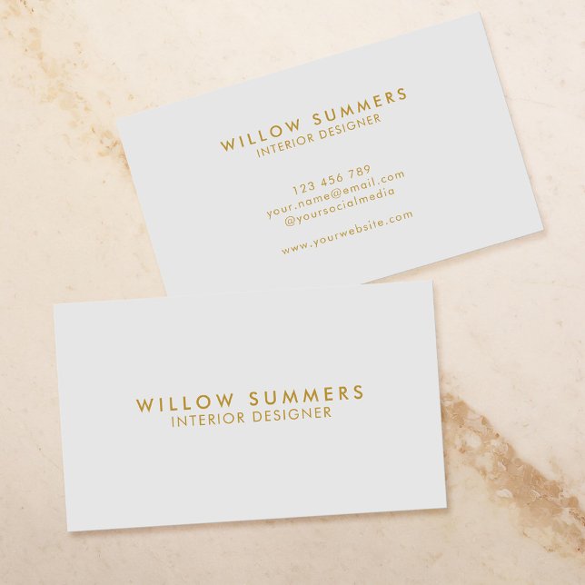 Gold Grey Modern Minimal Professional Business Card (Creator Uploaded)
