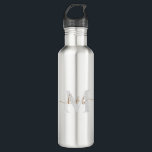 Gold & Grey Monogram Swash Script 710 Ml Water Bottle<br><div class="desc">Modern Gold and Grey Monogram Stainless Steel Water Bottle.  Combo font.  Swash.  Simple.</div>
