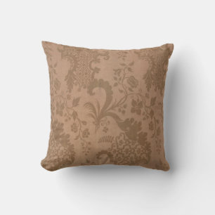 Gold Grey Silver Damask Vintage Elegant Cushion