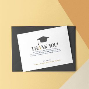 Gold Grey Thank You Retro Typography Card