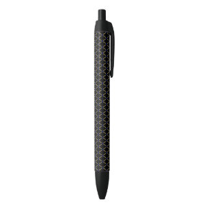 Gold grid pattern - Customise Background Colour Black Ink Pen