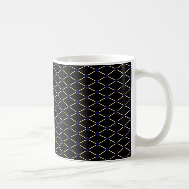 Gold grid pattern - Customise Background Colour Coffee Mug (Right)