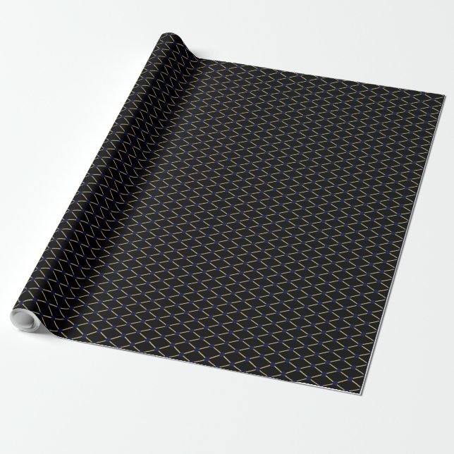 Gold grid pattern - Customise Background Colour Wrapping Paper (Unrolled)