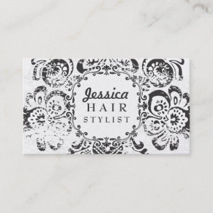 GOLD Grunge Floral Hair Stylist Appointment Cards