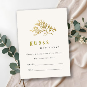 Gold Guess How Many Kisses Bridal Shower Game Card