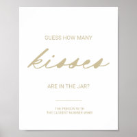 Gold Guess How Many Kisses Bridal Shower Game 