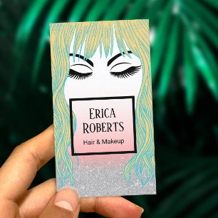 Gold Hair Girl Makeup Artist & Hair Salon Business Card