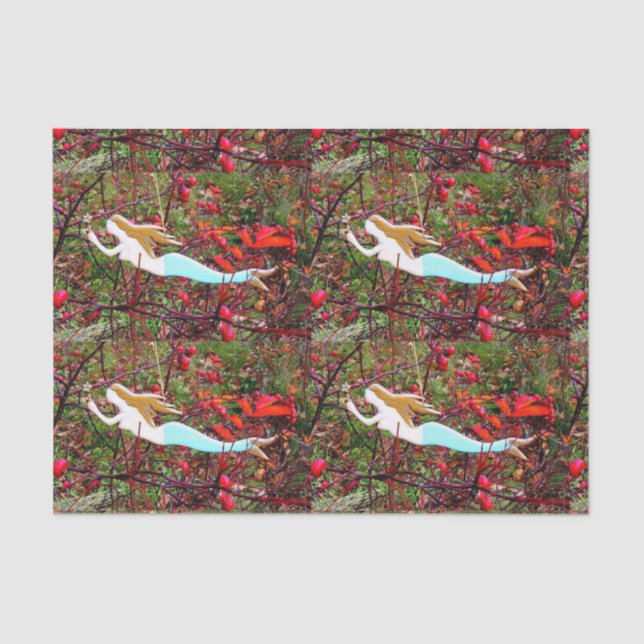 gold hair mermaids tissue paper (Front)