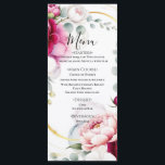 Gold Halo Garden Peonies & Orchids Floral Wedding  Menu<br><div class="desc">Menu. Matching items in this design are available.</div>