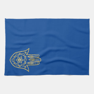 Gold Hamsa Outline Kitchen Towel
