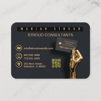 gold hand CPA business card