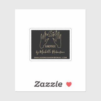 Gold Hand-drawn Moon Handwritten Name Handmade By