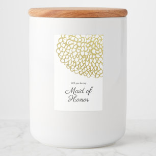 Gold Hand-drawn Petal Pattern Wedding Food Label