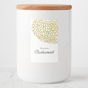 Gold Hand-drawn Petal Pattern Wedding Food Label