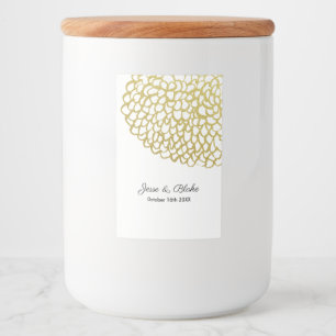 Gold Hand-drawn Petal Pattern Wedding Food Label