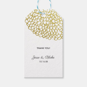 Gold Hand-drawn Petal Pattern Wedding Gift Tags