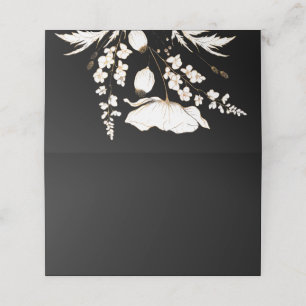 Gold Hand Drawn Wildflowers Wedding Place Card