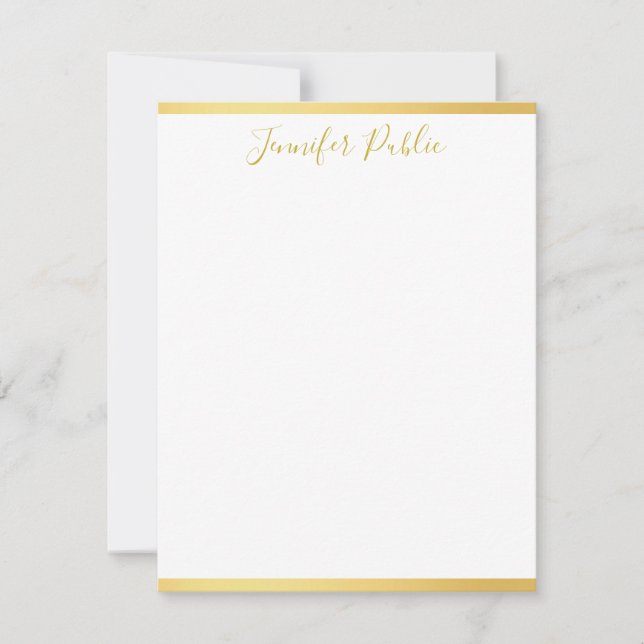Gold Hand Script Name White Template Vertical (Front)