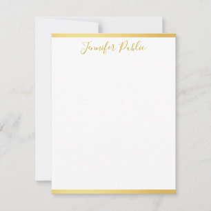 Gold Hand Script Name White Template Vertical