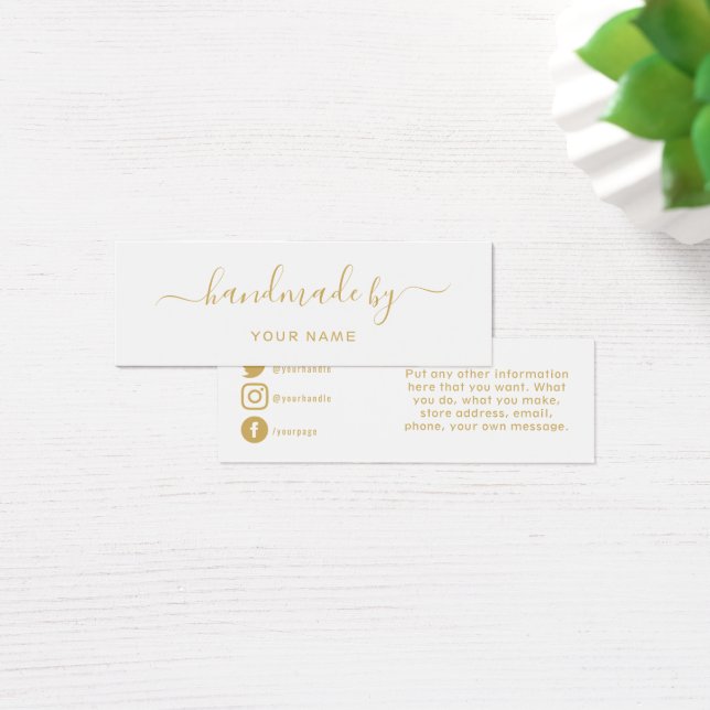 Gold Handmade by, social media insert card (Desk)