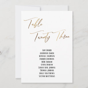Gold Handwriting Table Twenty Three Seating Chart