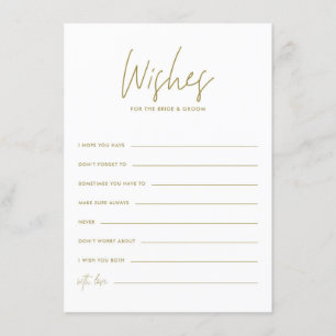 Gold Handwriting Wishes for the Bride and Groom Enclosure Card
