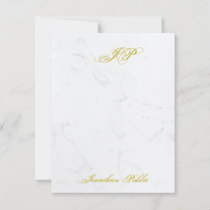Gold Handwritten Script Monogram Marble Template