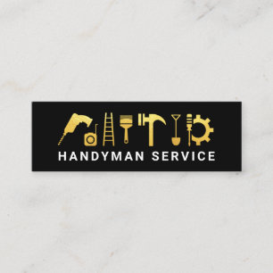 Gold Handyman Construction Tools Instrument Mini Business Card