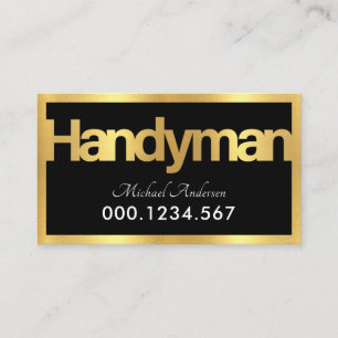 Gold Handyman Signage Frame Business Card