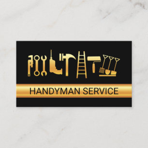 Gold Handyman Tools Layer Business Card