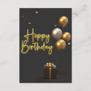 Gold Happy Birthday Greeting Card