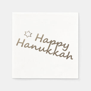 Gold Happy Hanukkah Star Napkins