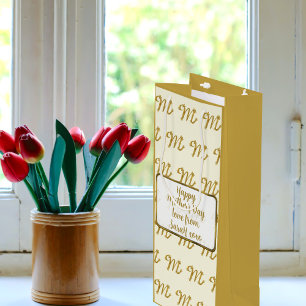 Gold Happy Mother's Day Wine Gift Bag
