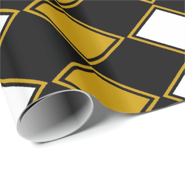 Gold Harlequin Wrapping Paper (Roll Corner)